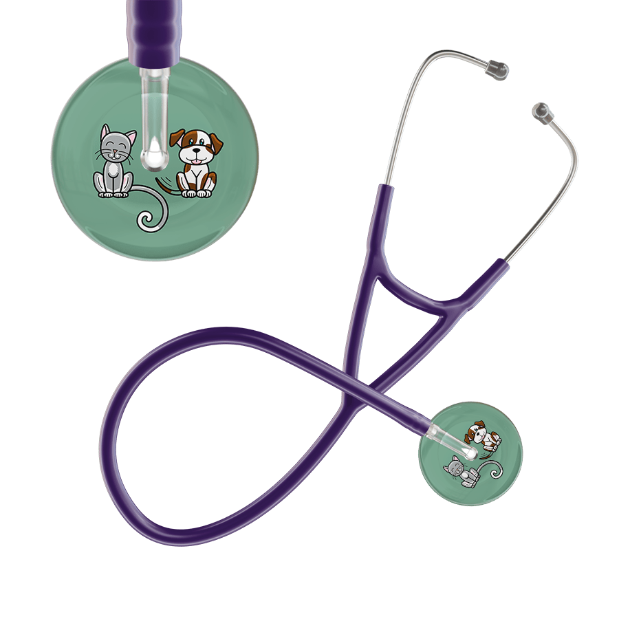 Ultrascope Single Stethoscope Cat & Dog Sage (SG) / Pediatric / Purple Dark Cat & Dog Cardiology Stethoscope