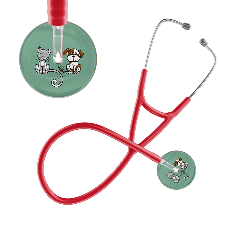 Ultrascope Single Stethoscope Cat & Dog Sage (SG) / Adult / Red Dark Cat & Dog Cardiology Stethoscope