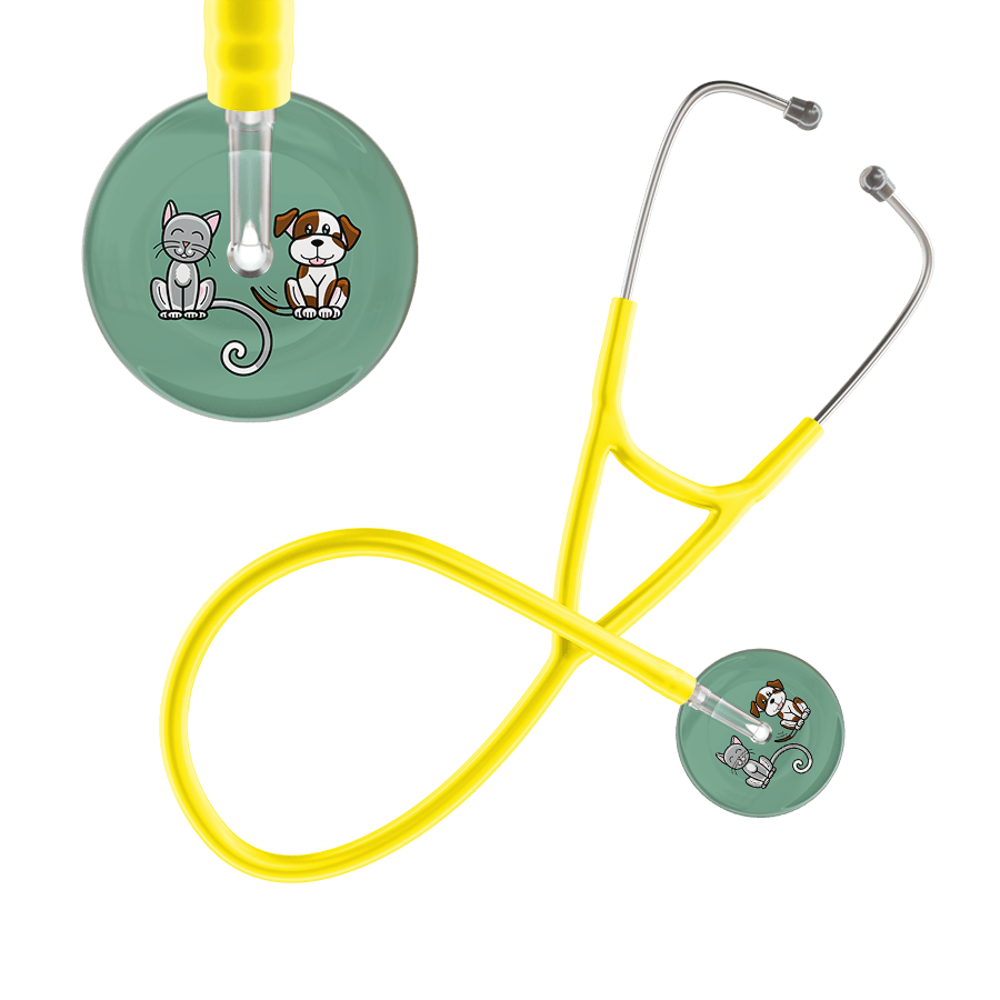 Ultrascope Single Stethoscope Cat & Dog Sage (SG) / Pediatric / Yellow Dark Cat & Dog Cardiology Stethoscope