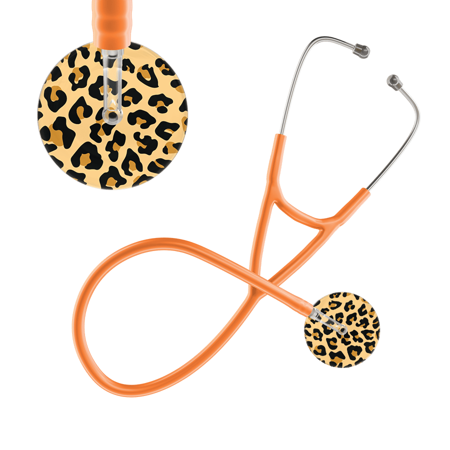 Ultrascope Single Stethoscope Brown Leopard / Adult / Orange Leopard Pattern Cardiology Stethoscope - Leopard Print