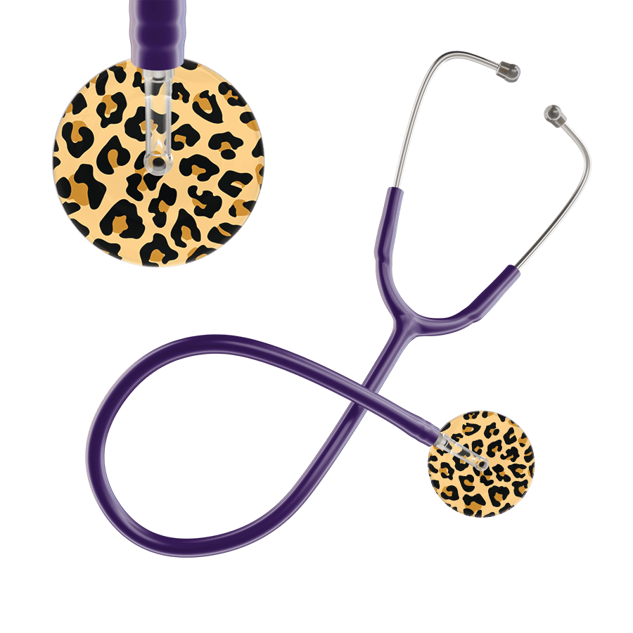 Ultrascope Single Stethoscope Brown Leopard / Adult / Purple Leopard Pattern Stethoscope - Leopard Print