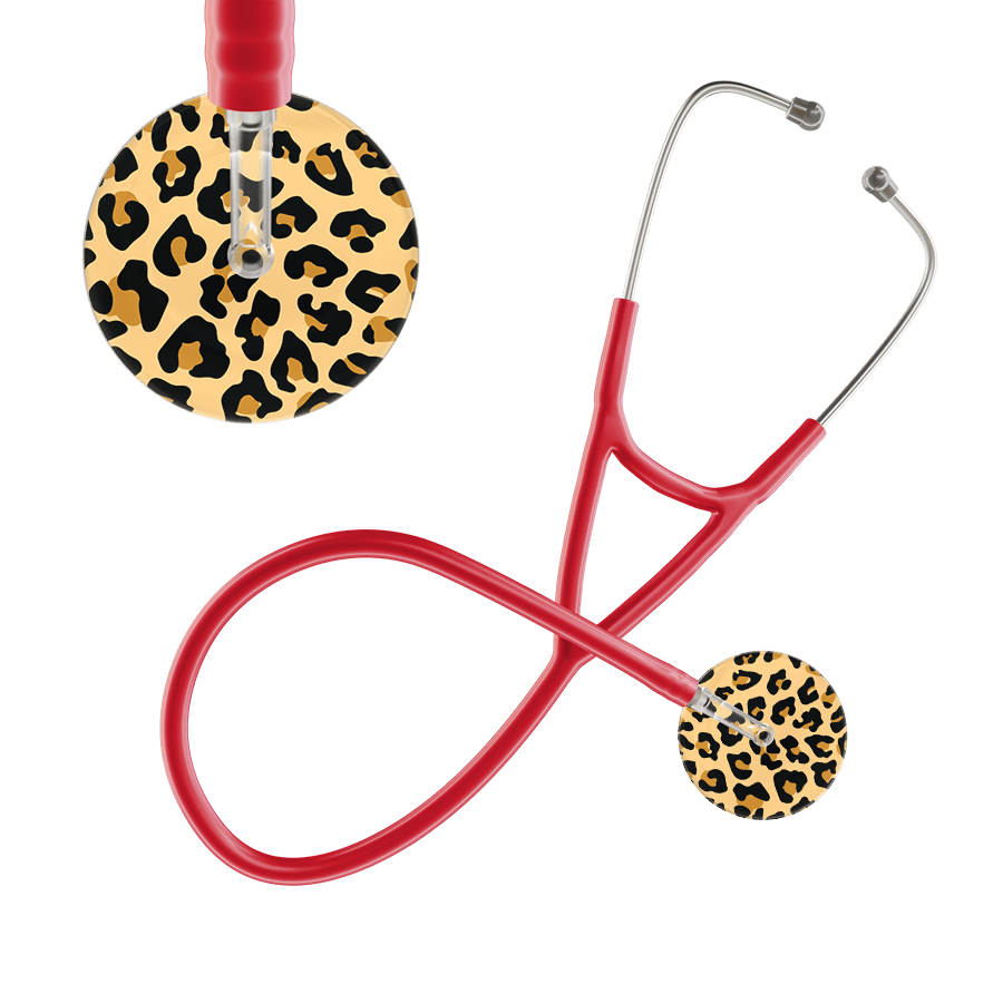 Ultrascope Single Stethoscope Brown Leopard / Adult / Red Leopard Pattern Cardiology Stethoscope - Leopard Print