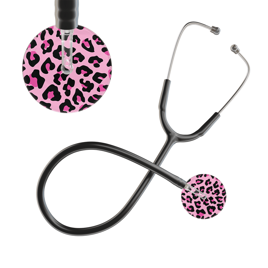 Ultrascope Single Stethoscope Hot Pink Leopard / Adult / Black Leopard Pattern Stethoscope - Leopard Print