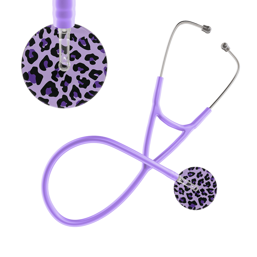 Ultrascope Single Stethoscope Purple Leopard / Adult / Lavender Leopard Pattern Cardiology Stethoscope - Leopard Print