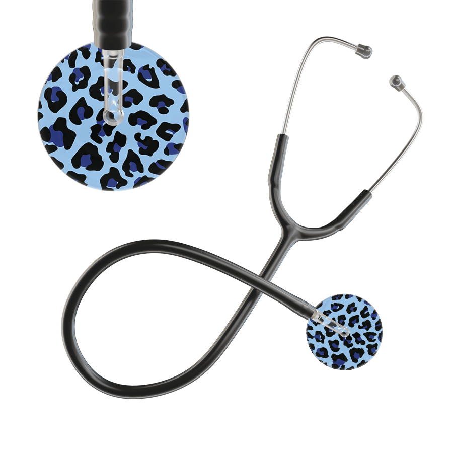 Ultrascope Single Stethoscope Royal Blue Leopard / Adult / Black Leopard Pattern Stethoscope - Leopard Print