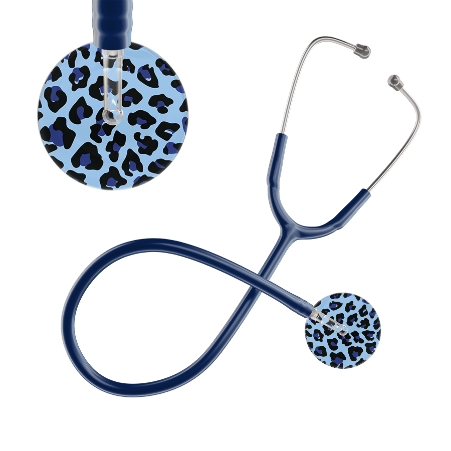 Ultrascope Single Stethoscope Royal Blue Leopard / Adult / Navy Leopard Pattern Stethoscope - Leopard Print