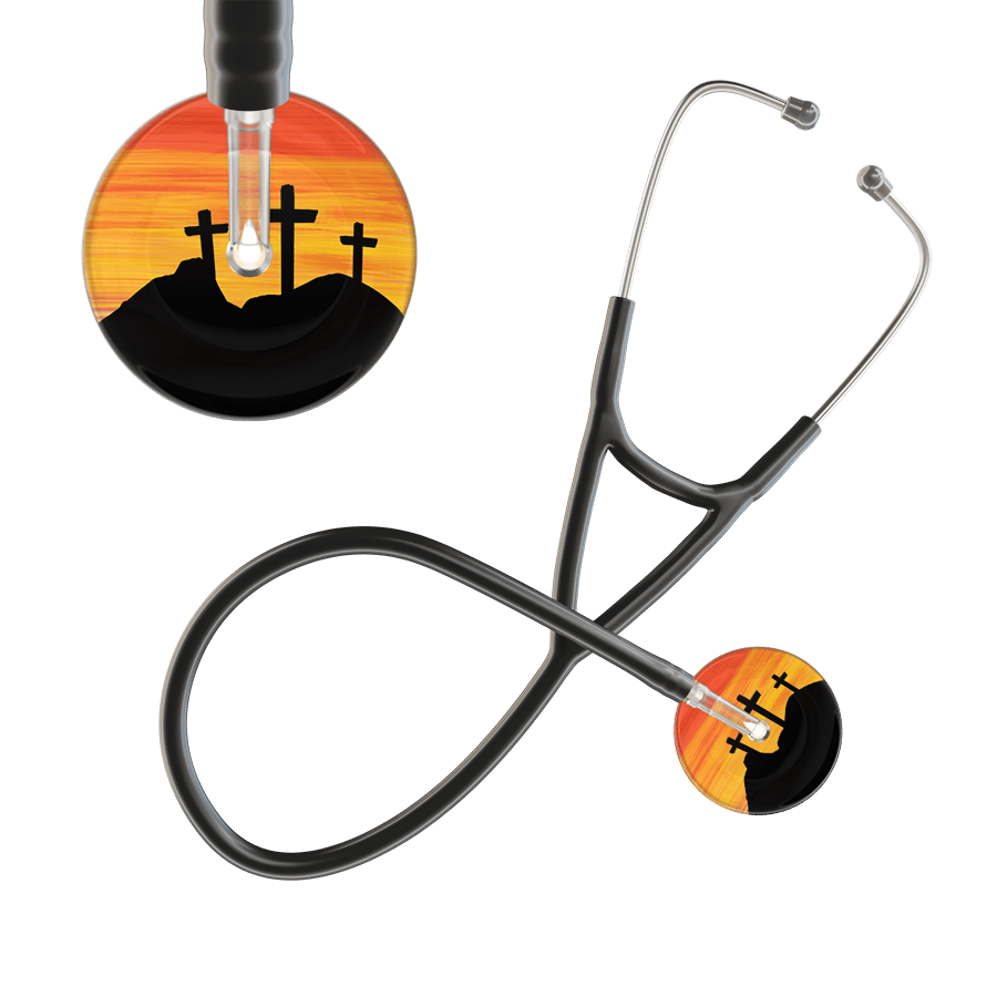 Ultrascope Single Stethoscope 3 Crosses Orange / Adult / Black 3 Crosses Cardiology Stethoscope