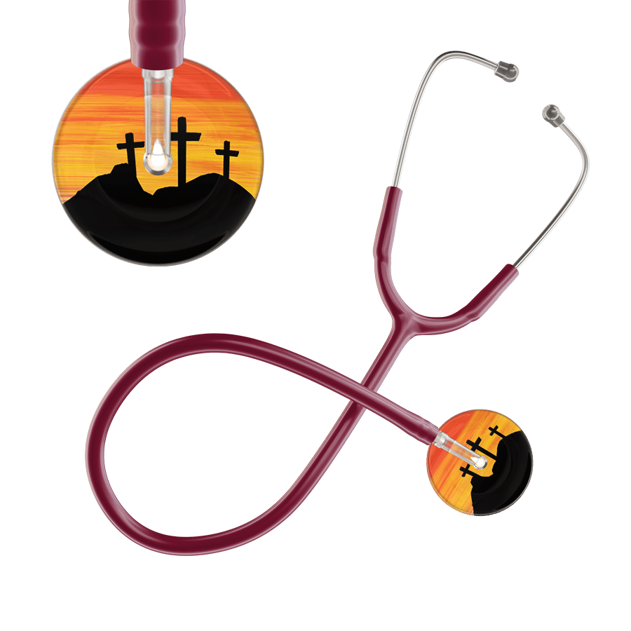 Ultrascope Single Stethoscope 3 Crosses Orange / Adult / Burgundy 3 Crosses Stethoscope
