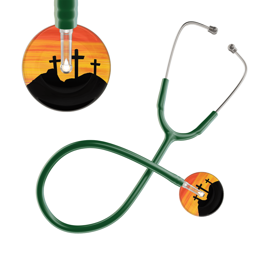 Ultrascope Single Stethoscope 3 Crosses Orange / Adult / Dark Green 3 Crosses Stethoscope