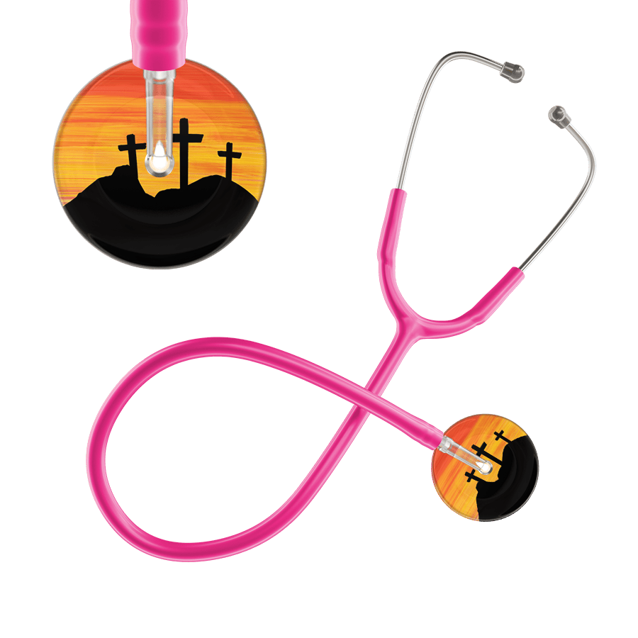 Ultrascope Single Stethoscope 3 Crosses Orange / Adult / Hot Pink 3 Crosses Stethoscope