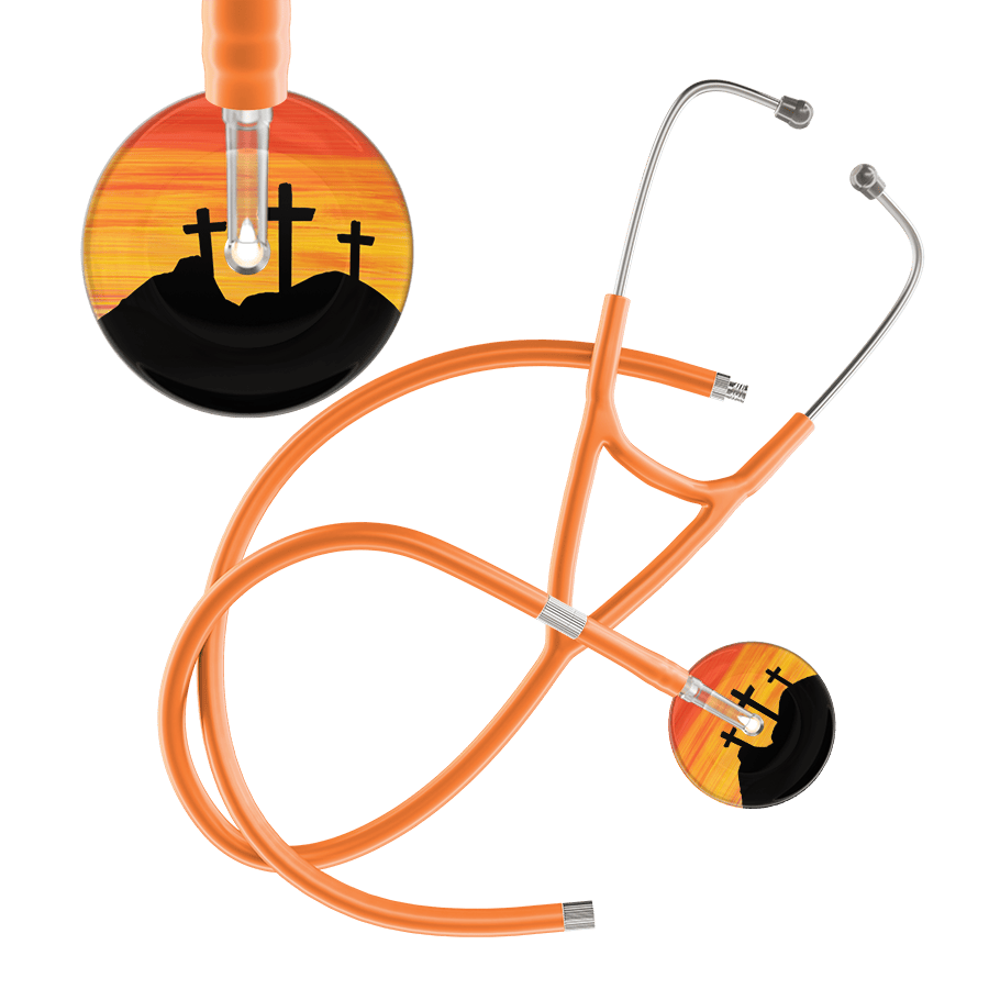 Ultrascope Single Stethoscope 3 Crosses Orange / Adult / Orange Extended Tubing 3 Crosses Cardiology Stethoscope