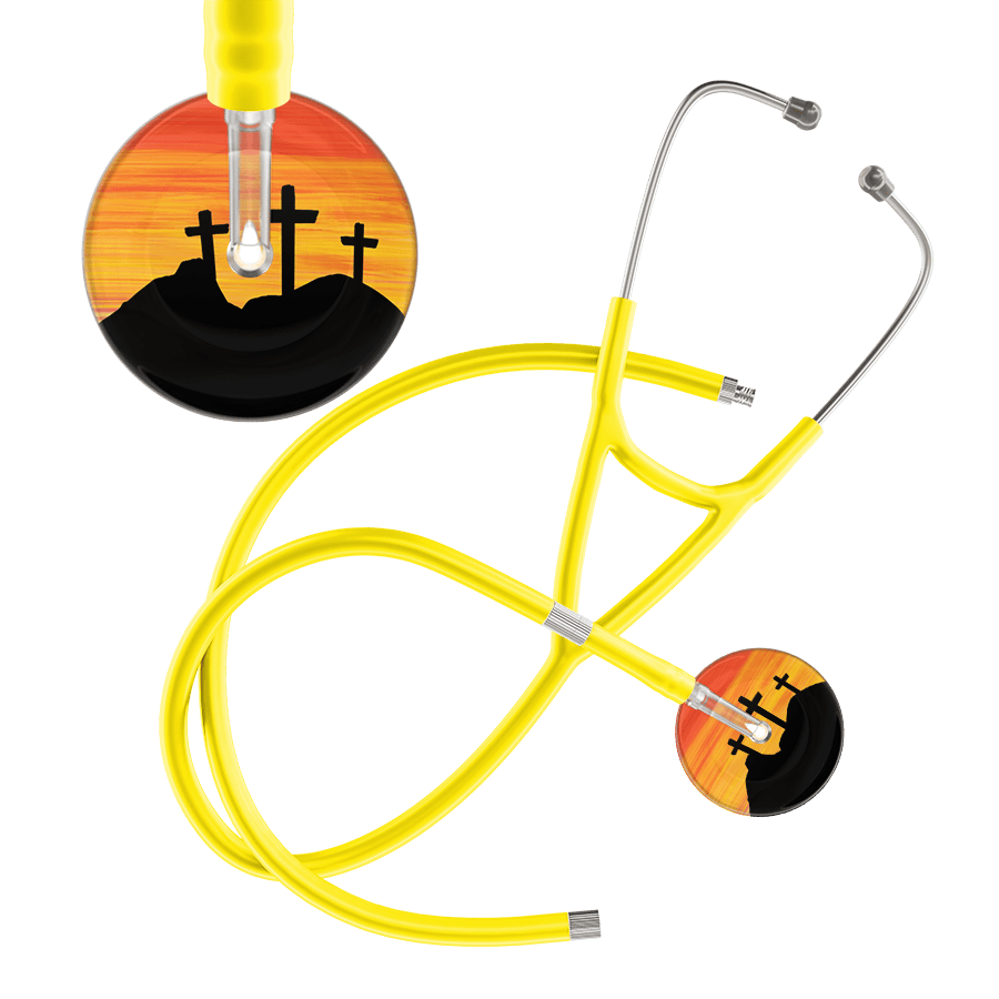 Ultrascope Single Stethoscope 3 Crosses Orange / Adult / Yellow Extended Tubing 3 Crosses Cardiology Stethoscope