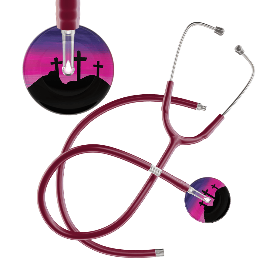 Ultrascope Single Stethoscope 3 Crosses Purple / Adult / Burgundy Extended Tubing 3 Crosses Stethoscope