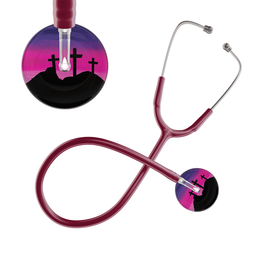 Ultrascope Single Stethoscope 3 Crosses Purple / Adult / Burgundy 3 Crosses Stethoscope