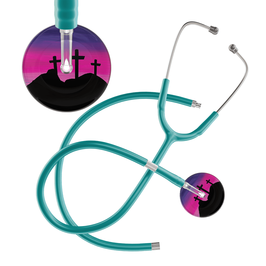 Ultrascope Single Stethoscope 3 Crosses Purple / Adult / Jade Extended Tubing 3 Crosses Stethoscope