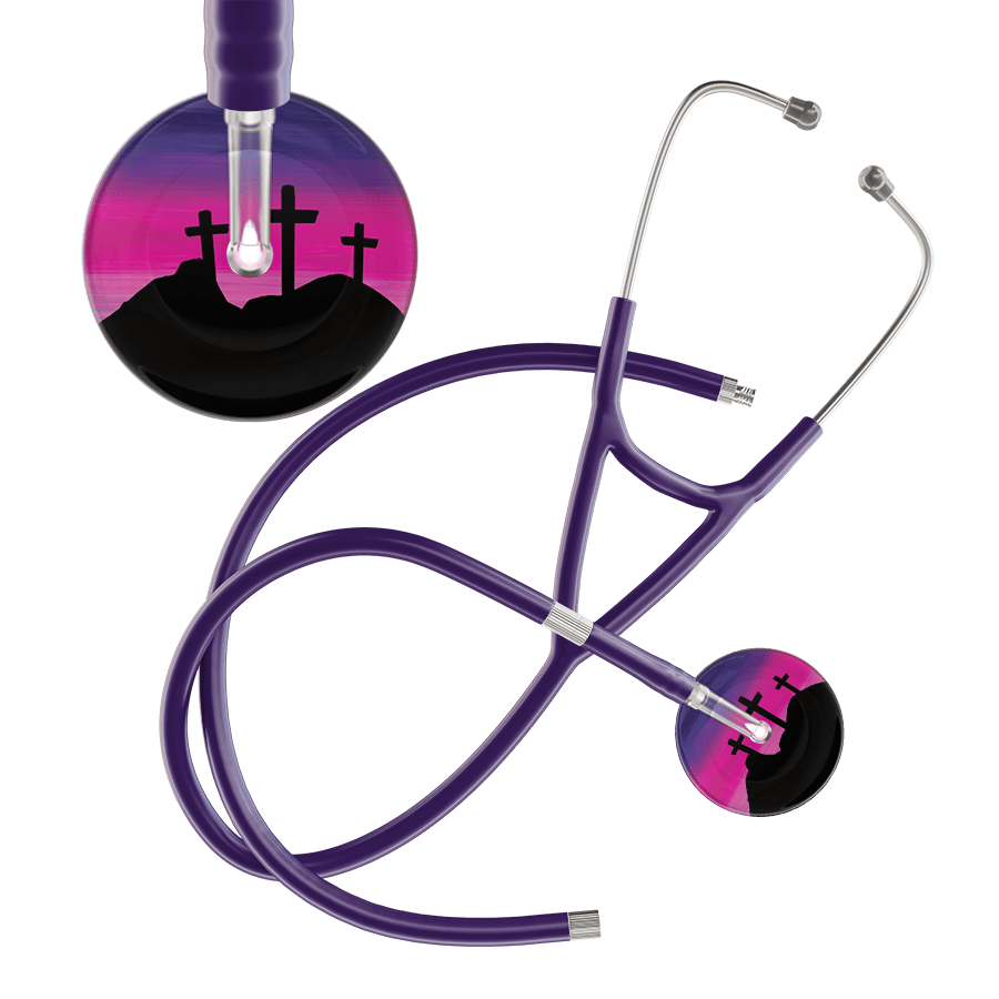 Ultrascope Single Stethoscope 3 Crosses Purple / Adult / Purple Extended Tubing 3 Crosses Cardiology Stethoscope