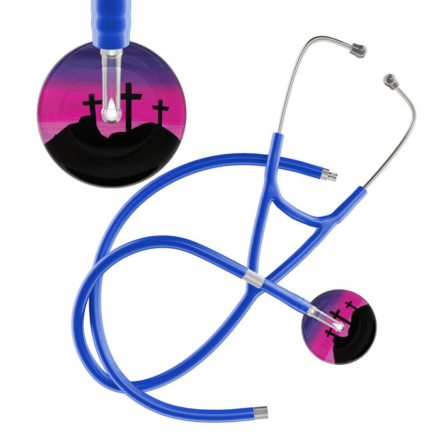 Ultrascope Single Stethoscope 3 Crosses Purple / Adult / Royal Blue Extended Tubing 3 Crosses Cardiology Stethoscope