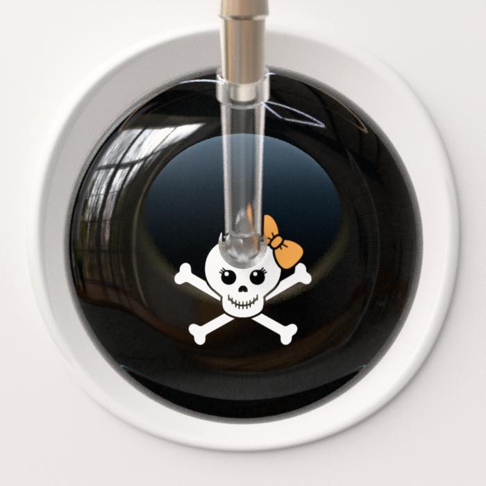 Ultrascope Stethoscope Head Creamsicle Bow Black Background / Adult Cute Skull Stethoscope Head