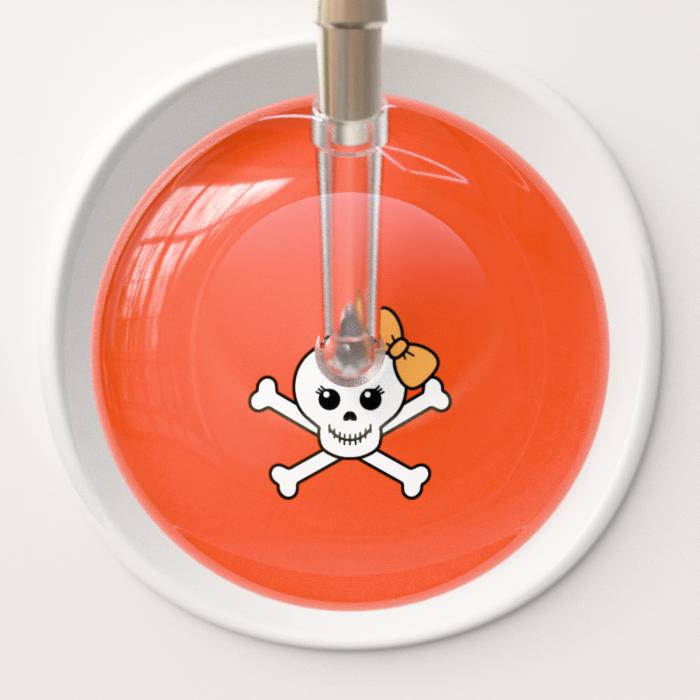 Ultrascope Stethoscope Head Creamsicle Bow Orange Background / Adult Cute Skull Stethoscope Head
