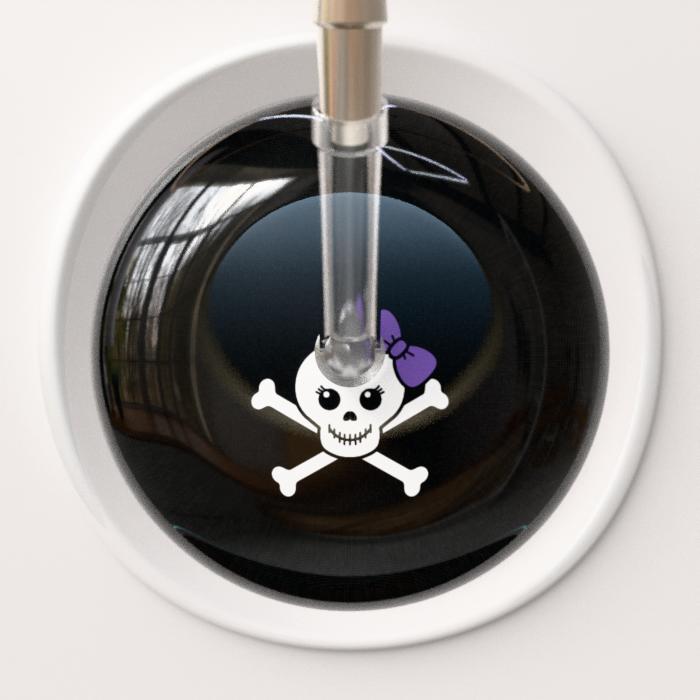 Ultrascope Stethoscope Head Lavender Bow Black Background / Adult Cute Skull Stethoscope Head