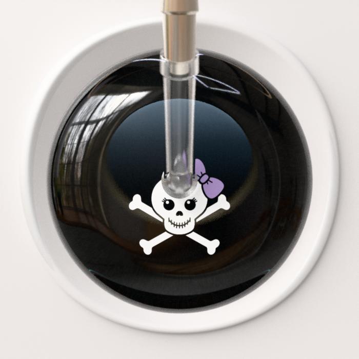 Ultrascope Stethoscope Head Lilac Bow Black Background / Adult Cute Skull Stethoscope Head