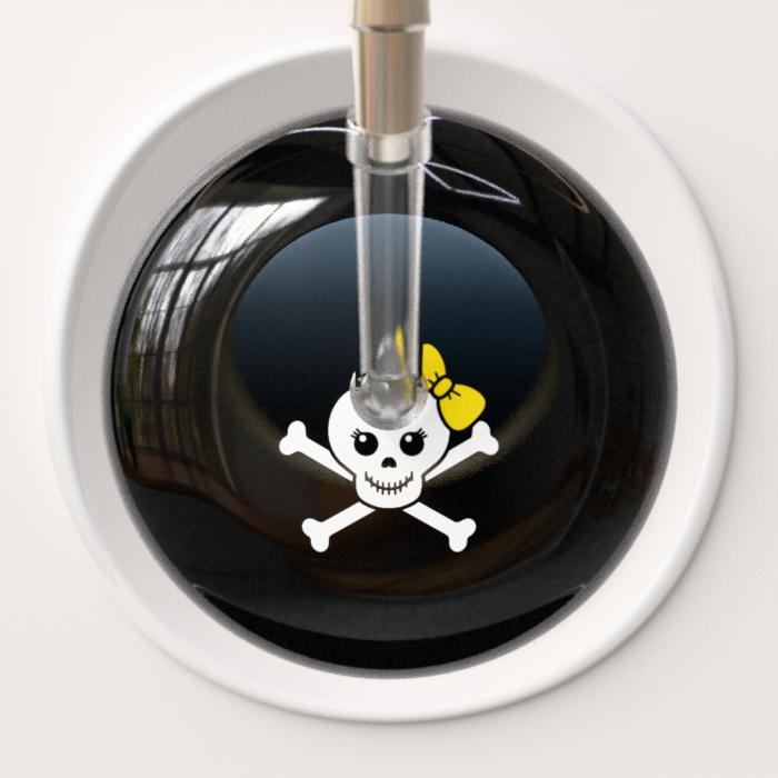 Ultrascope Stethoscope Head Yellow Bow Black Background / Adult Cute Skull Stethoscope Head