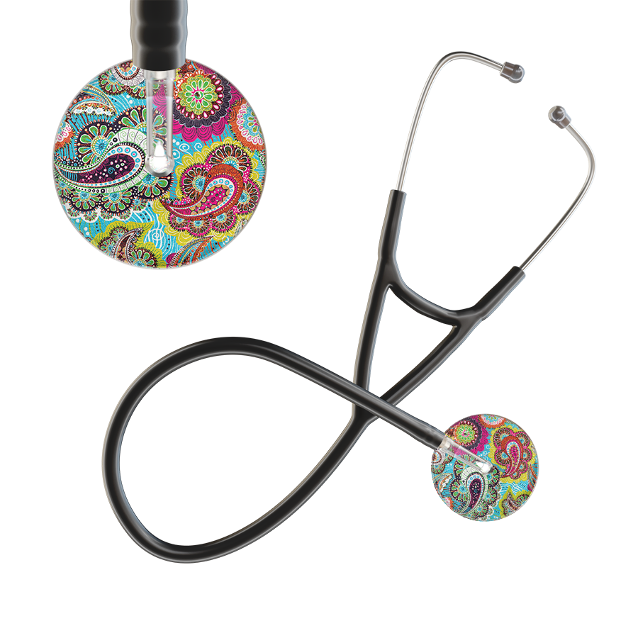 Ultrascope Single Stethoscope Paisley Blue Pattern / Adult / Black Paisley Pattern Cardiology Stethoscope