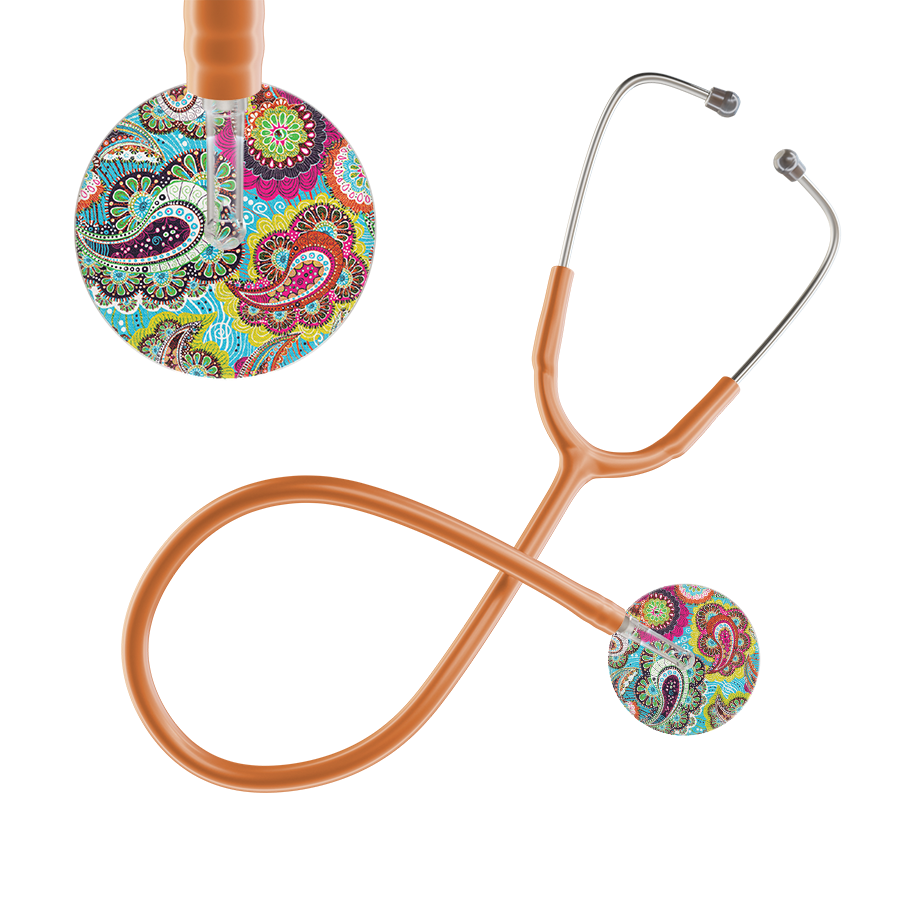 Ultrascope Single Stethoscope Paisley Blue Pattern / Adult / Caramel Paisley Pattern Stethoscope