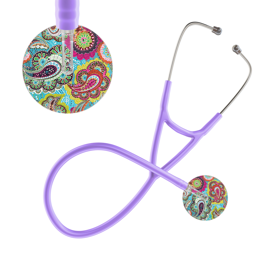 Ultrascope Single Stethoscope Paisley Blue Pattern / Adult / Lavender Paisley Pattern Cardiology Stethoscope
