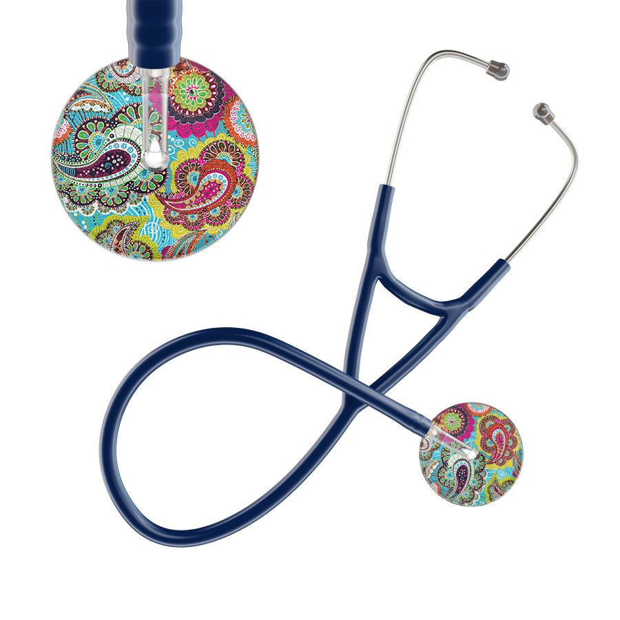 Ultrascope Single Stethoscope Paisley Blue Pattern / Adult / Navy Paisley Pattern Cardiology Stethoscope