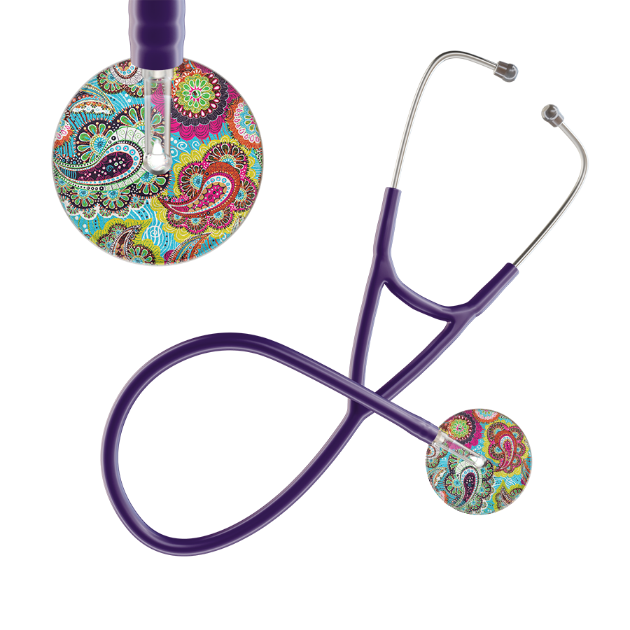 Ultrascope Single Stethoscope Paisley Blue Pattern / Adult / Purple Paisley Pattern Cardiology Stethoscope