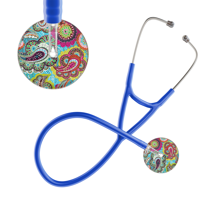 Ultrascope Single Stethoscope Paisley Blue Pattern / Adult / Royal Blue Paisley Pattern Cardiology Stethoscope