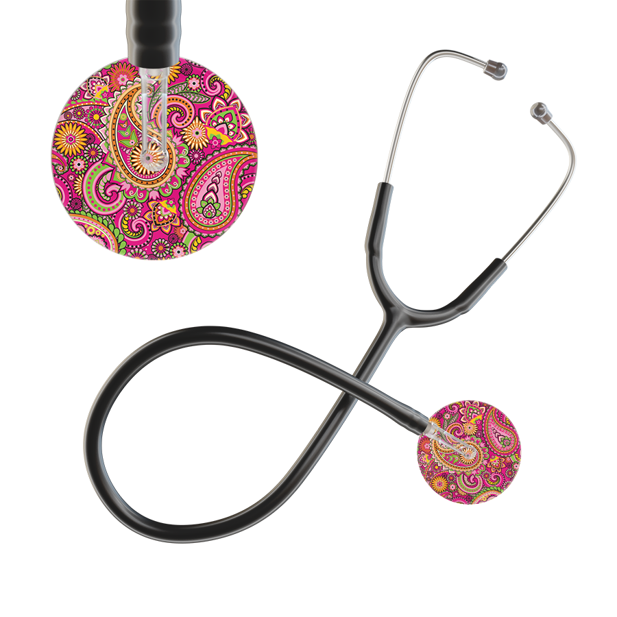 Ultrascope Single Stethoscope Paisley Hot Pink Pattern / Adult / Black Paisley Pattern Stethoscope