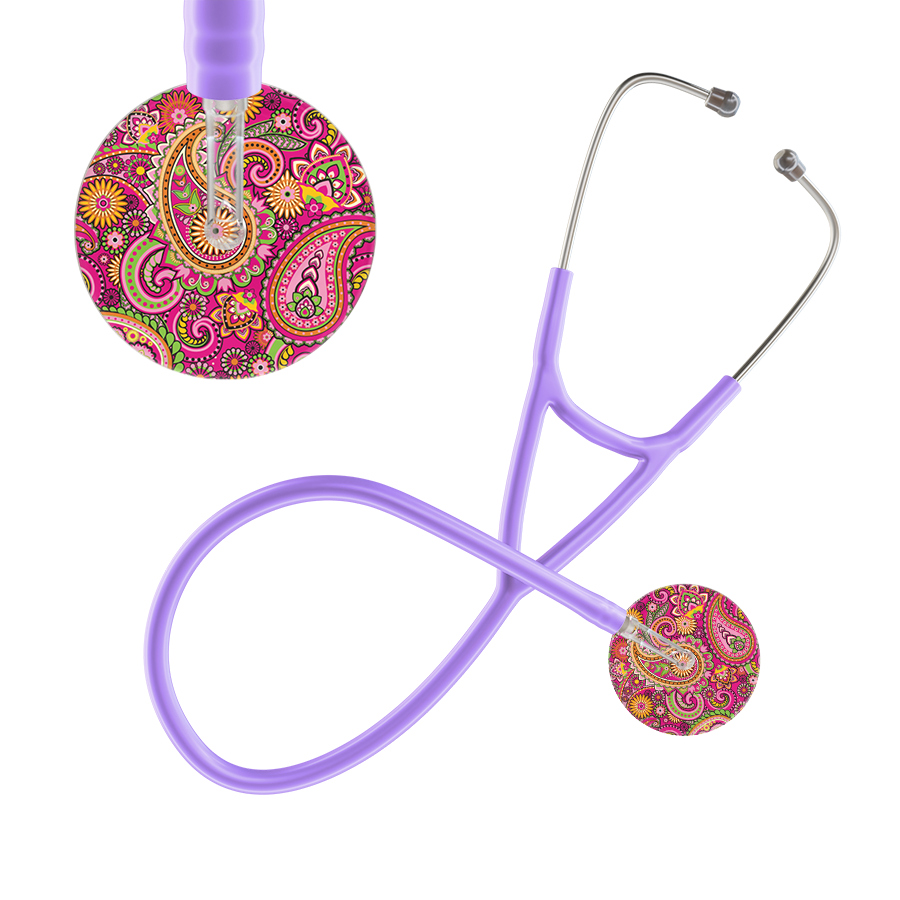 Ultrascope Single Stethoscope Paisley Hot Pink Pattern / Adult / Lavender Paisley Pattern Cardiology Stethoscope