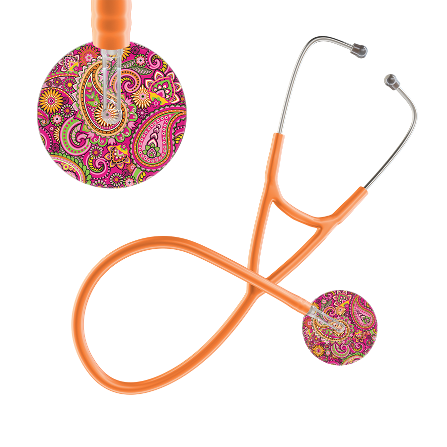 Ultrascope Single Stethoscope Paisley Hot Pink Pattern / Adult / Orange Paisley Pattern Cardiology Stethoscope