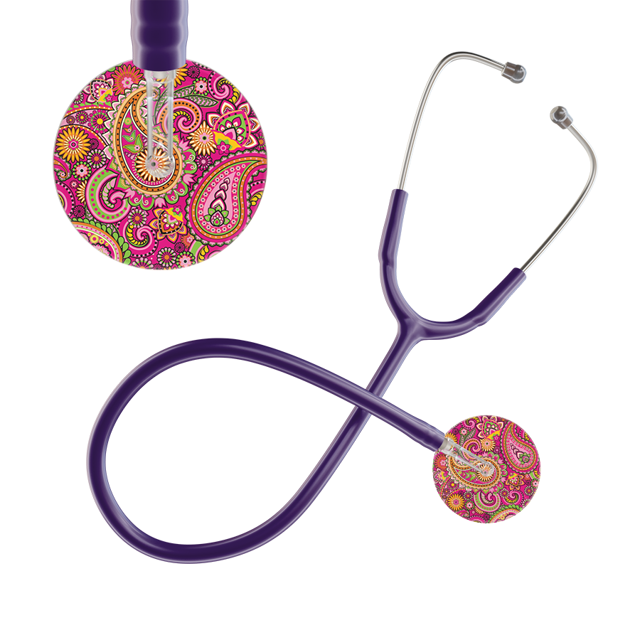 Ultrascope Single Stethoscope Paisley Hot Pink Pattern / Adult / Purple Paisley Pattern Stethoscope