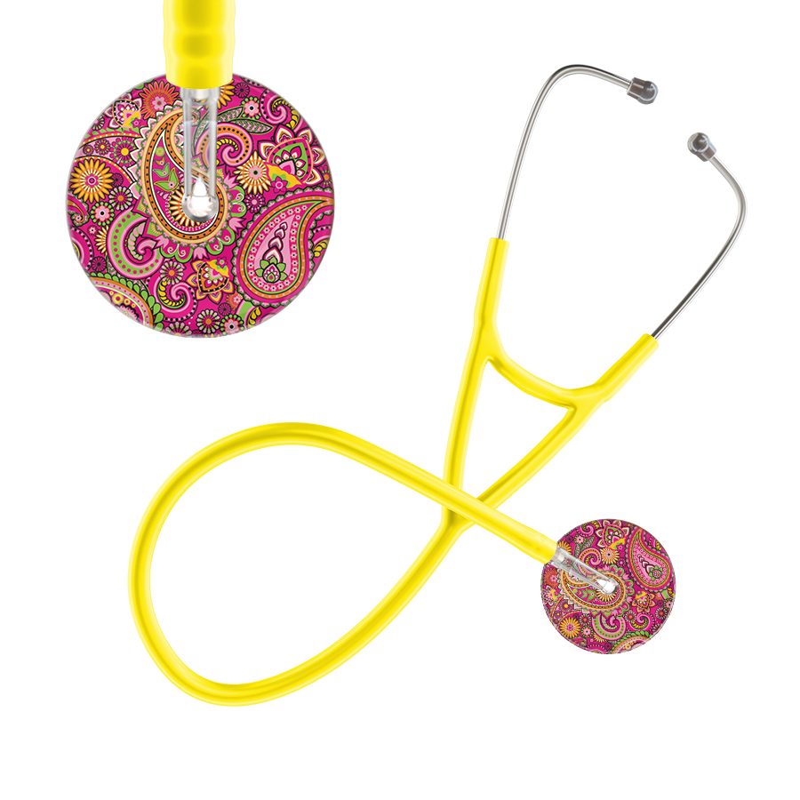Ultrascope Single Stethoscope Paisley Hot Pink Pattern / Adult / Yellow Paisley Pattern Cardiology Stethoscope