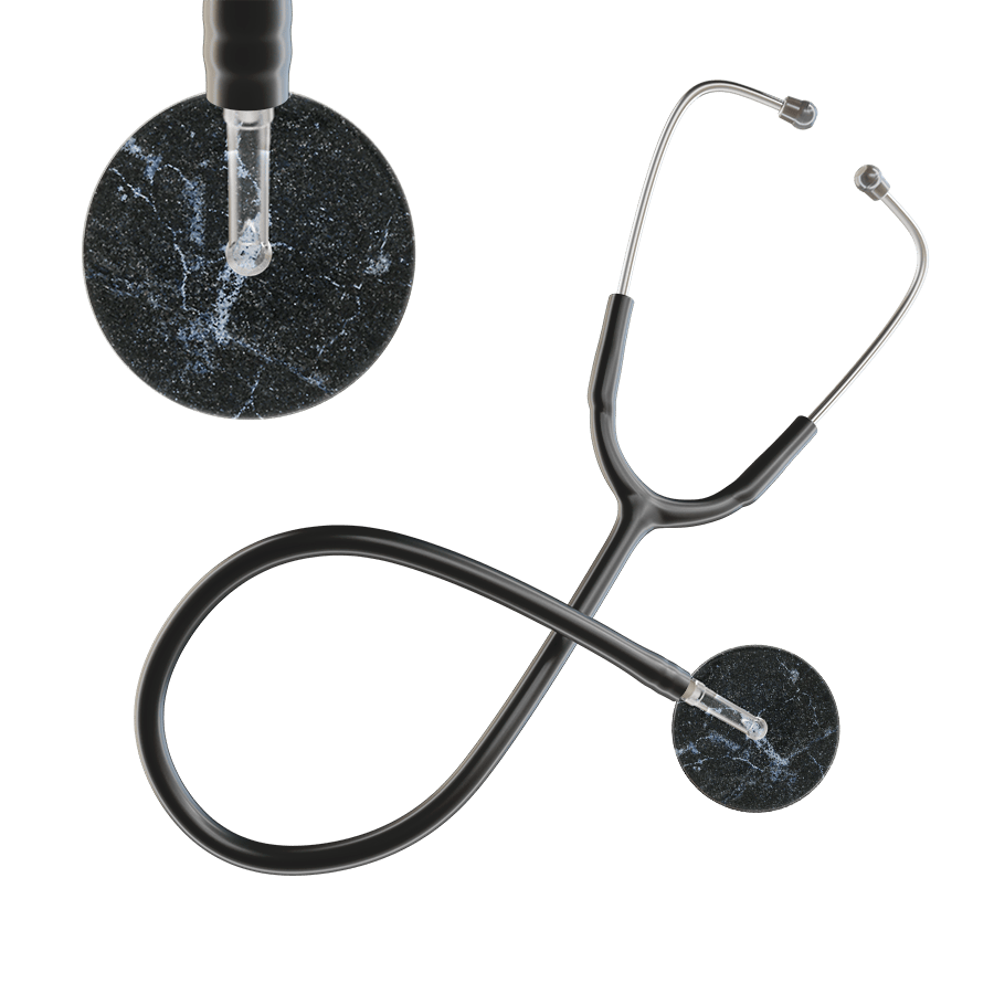 Ultrascope Single Stethoscope Black Marble / Adult / Black Marble Stethoscope