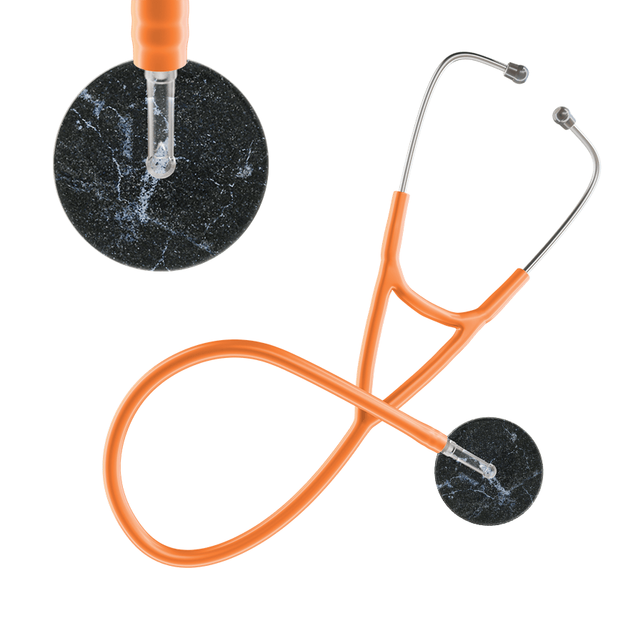 Ultrascope Single Stethoscope Black Marble / Adult / Orange Marble Cardiology Stethoscope