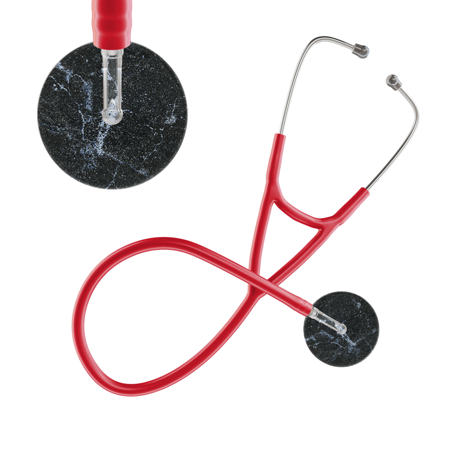 Ultrascope Single Stethoscope Black Marble / Adult / Red Marble Cardiology Stethoscope