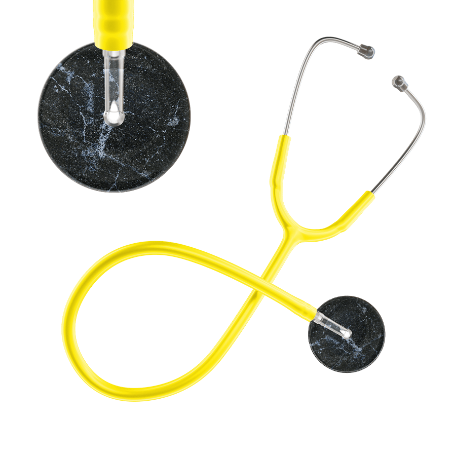 Ultrascope Single Stethoscope Black Marble / Adult / Yellow Marble Stethoscope