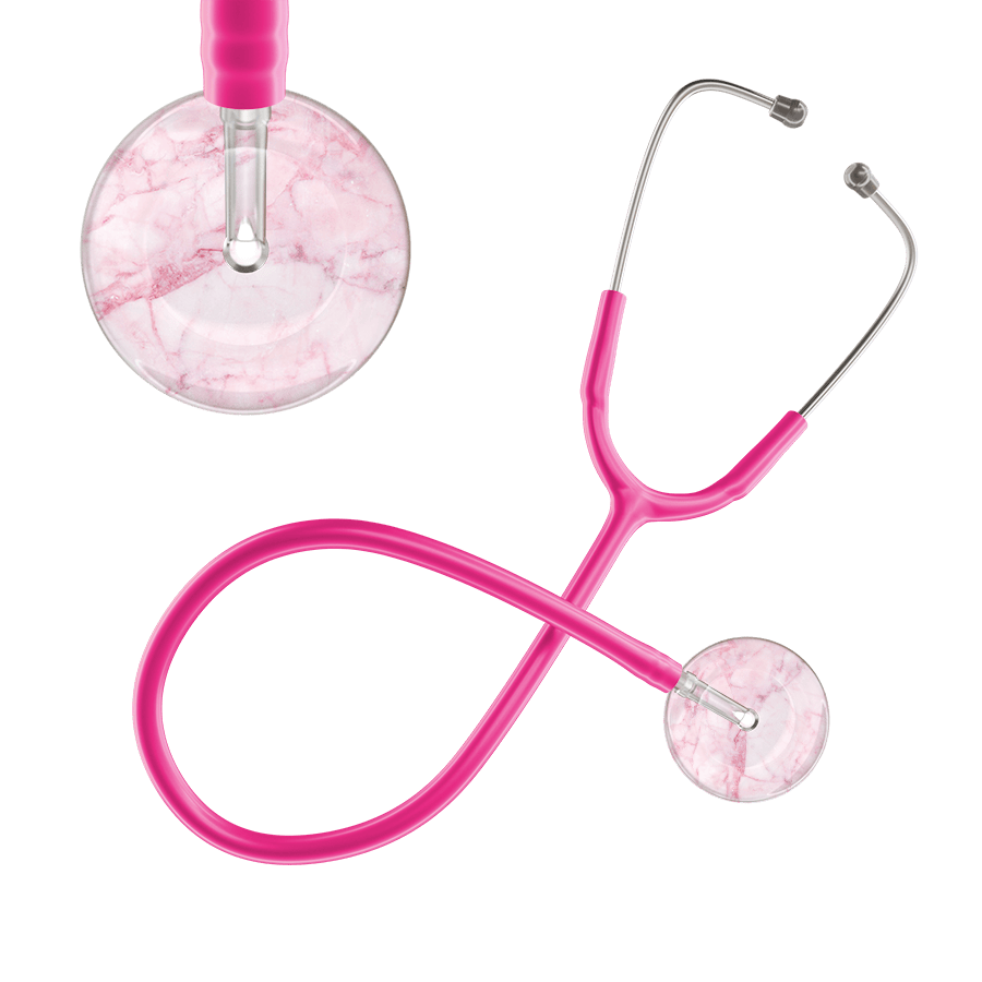 Ultrascope Single Stethoscope Light Pink Marble / Adult / Hot Pink Marble Stethoscope