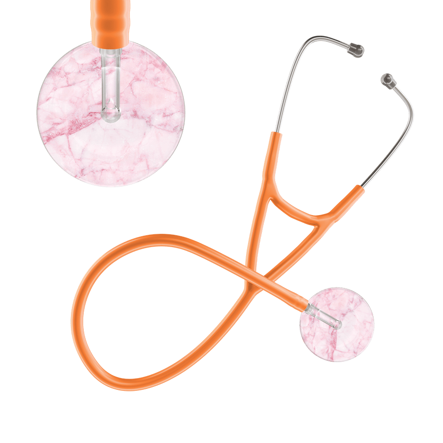 Ultrascope Single Stethoscope Light Pink Marble / Adult / Orange Marble Cardiology Stethoscope