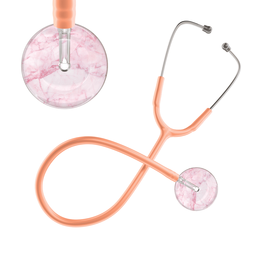 Ultrascope Single Stethoscope Light Pink Marble / Adult / Peach Marble Stethoscope