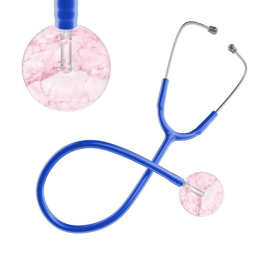 Ultrascope Single Stethoscope Light Pink Marble / Adult / Royal Blue Marble Stethoscope