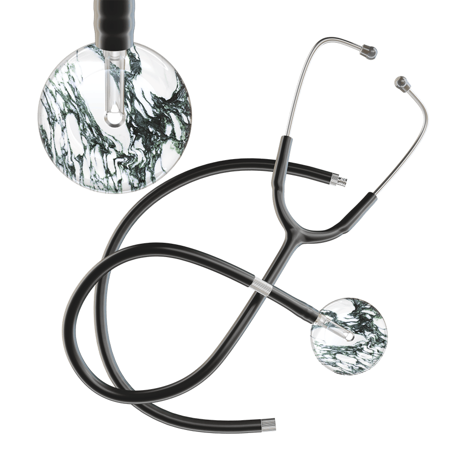 Ultrascope Single Stethoscope Multi Color Marble / Adult / Black Extended Tubing Marble Stethoscope