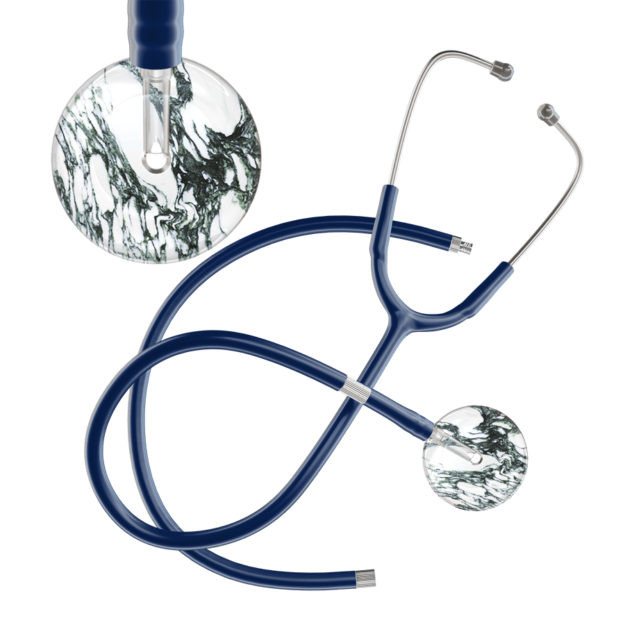 Ultrascope Single Stethoscope Multi Color Marble / Adult / Navy Extended Tubing Marble Stethoscope