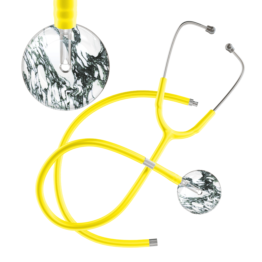 Ultrascope Single Stethoscope Multi Color Marble / Adult / Yellow Extended Tubing Marble Stethoscope