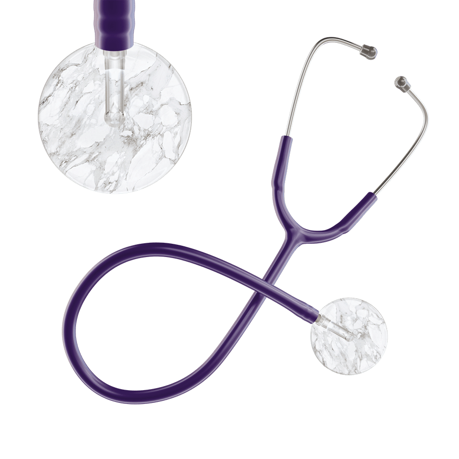 Ultrascope Single Stethoscope White Marble / Adult / Purple Marble Stethoscope