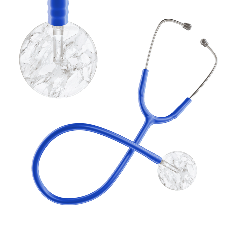 Ultrascope Single Stethoscope White Marble / Adult / Royal Blue Marble Stethoscope